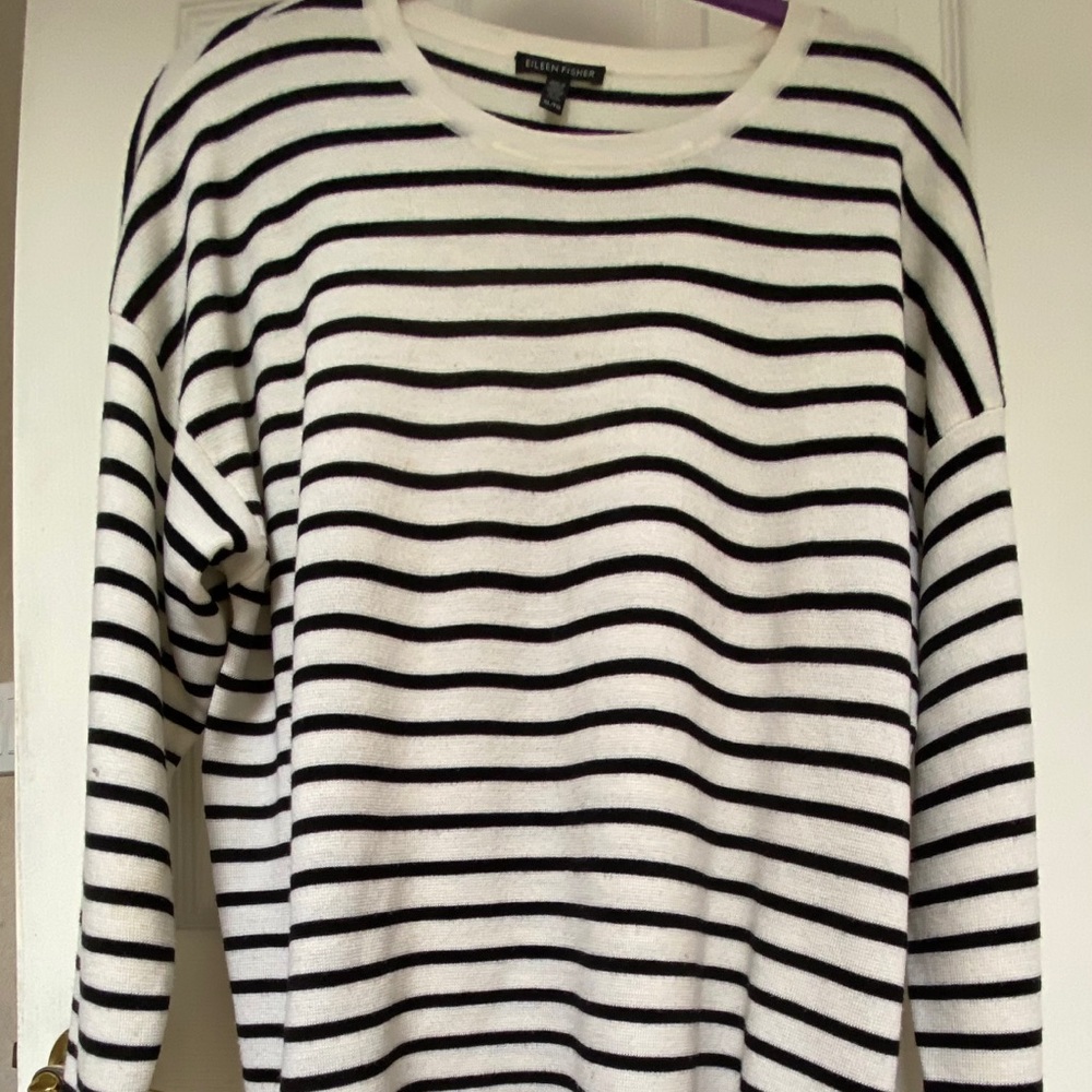 Eileen Fisher stripped sweater XL